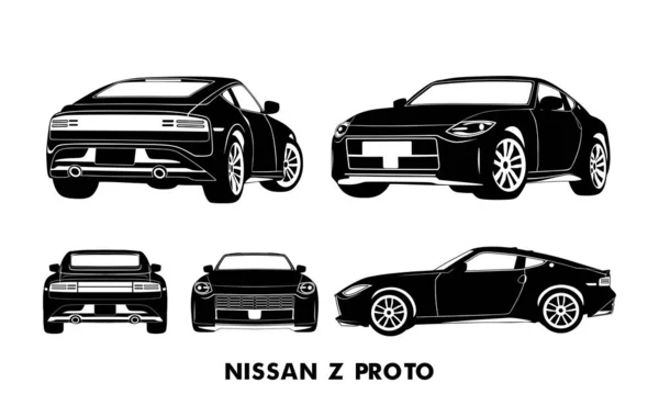 Set Von Verschiedenen Auto Silhouette Vektor Illustration Sport Modernes Auto — Stockvektor