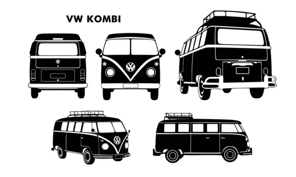 Set Van Diverse Auto Silhouet Vector Illustratie Classic Auto — Stockvector