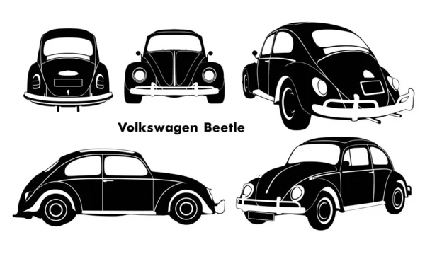 Set Van Diverse Auto Silhouet Vector Illustratie Classic Auto — Stockvector