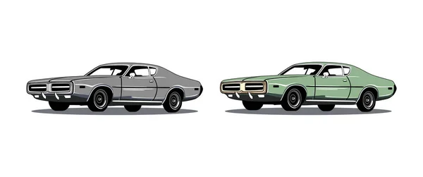 Вектор Старинного Американского Классического Автомобиля Премиум Классический Автомобиль Векторные Иллюстрации — стоковый вектор
