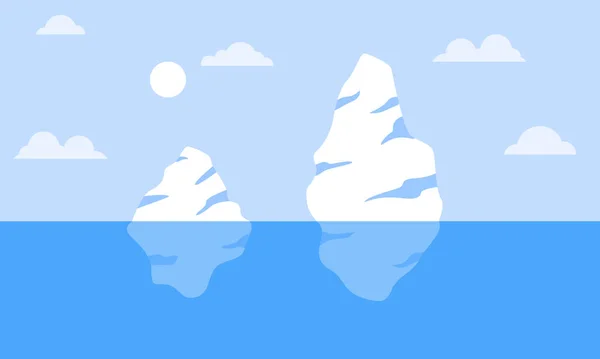 Winter Berglandschaft Hintergrund Ice Mountain Flat Vector Illustration — Stockvektor