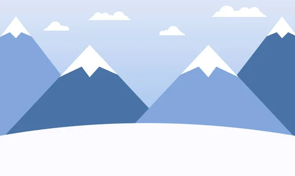 Fond Paysage Montagne Hiver Illustration Vectorielle Plate Montagne Glace — Image vectorielle