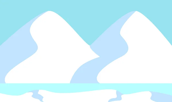 Winter Mountain Tájkép Háttér Ice Mountain Flat Vector Illusztráció — Stock Vector