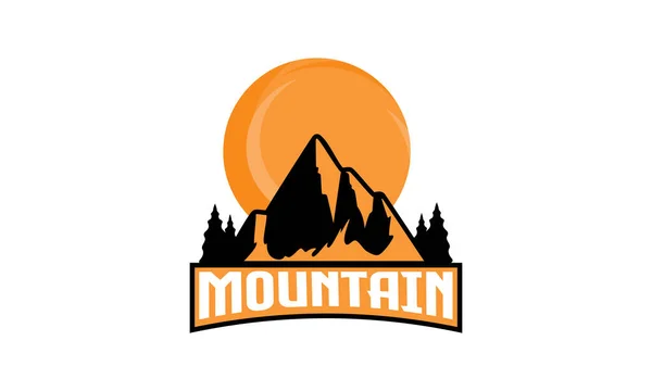 Illustration Vectorielle Conception Logo Montagne Vecteur Badge Logo Aventure Plein — Image vectorielle