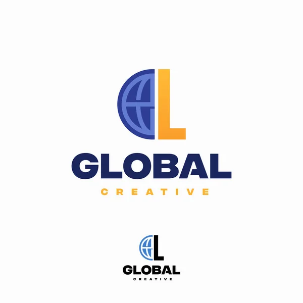 Creative Letter Globe Concept Logo Design Template World Planet Logo — Stock Vector