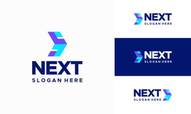 Modern Next Logo tasarım konsept vektörü, Arrow logo tasarım konsepti