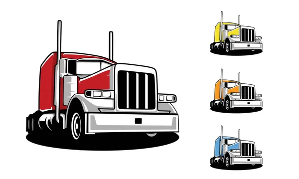 重型卡车图解标识模板 卡车公司标识 卡车交付或物流标识行业病媒 — 图库矢量图片