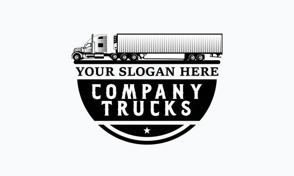 Firma Przewozowa Monochrome Logo Dostawa Samochodów Ciężarowych Lub Logistyczne Logo — Wektor stockowy