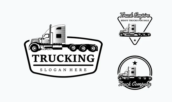 Ensemble Logo Monochrome Société Camionnage Livraison Par Camion Logo Logistique — Image vectorielle