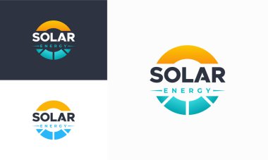 Güneş enerjisi logosu vektör, güneş enerjisi logosu dizayn etti