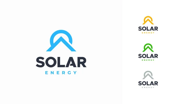 Solar Energy Logo Проектує Концепт Вектор Solar Energy Шаблоном Логотипу — стоковий вектор