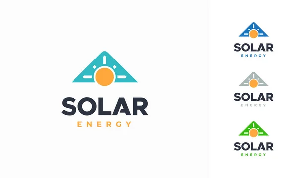 Solar Energy Logo Проектує Концепт Вектор Solar Energy Шаблоном Логотипу — стоковий вектор