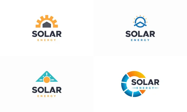 Концепт Вектор Дизайну Сонячної Енергії Сонячна Енергія Шаблоном Логотипу Даху — стоковий вектор