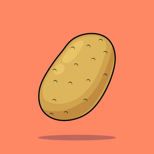 Flache Cartoon Style Kartoffel Gemüse Vector Icon Illustration Food Nature — Stockvektor