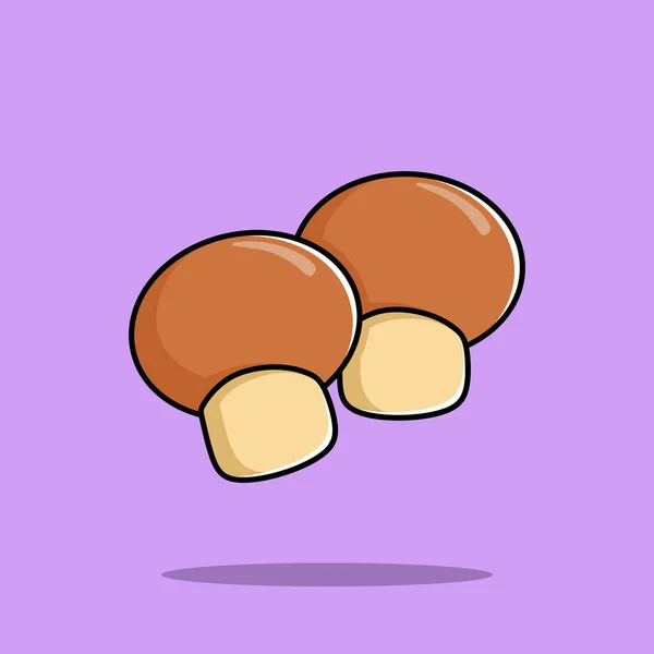 Flat Cartoon Style Mushroom Vegetable Vector Icon Illustration 약자입니다 자연의 — 스톡 벡터