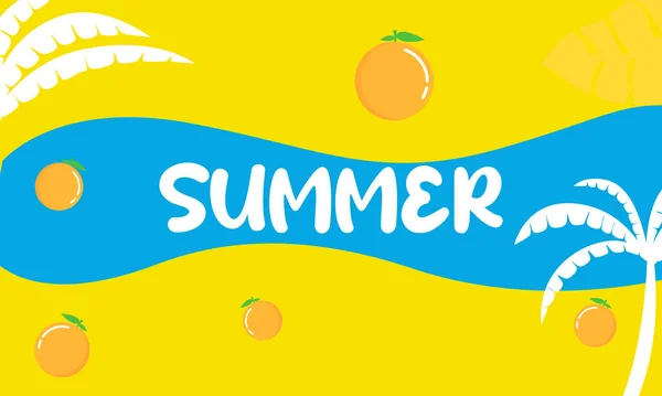 Bunte Sommer Hintergrund Layout Banner Design Horizontales Plakat Grußkarte Header — Stockvektor