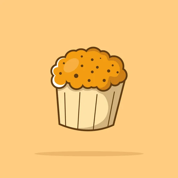 Beker Cake Cartoon Vector Pictogram Illustratie Voedsel Snack Icon Concept — Stockvector