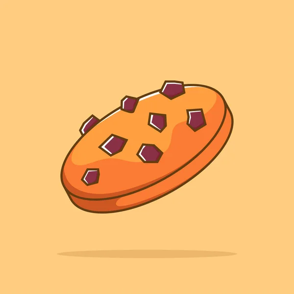 Schokoladenkekse Cartoon Vector Icon Illustration Food Snack Icon Concept Isolated — Stockvektor