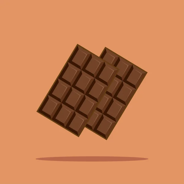 Choklad Bar Tecknad Vektor Ikon Illustration Mat Snack Ikon Koncept — Stock vektor