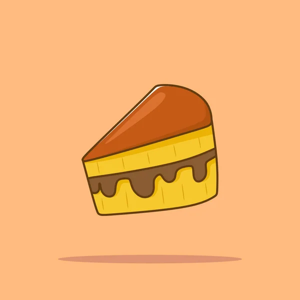 Scheibe Pudding Cartoon Vector Icon Illustration Food Snack Icon Concept — Stockvektor