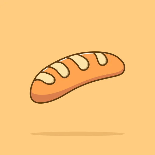 Brot Cartoon Vector Icon Illustration Food Object Icon Concept Isolated — Stockvektor