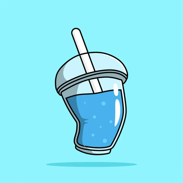 水喝卡通病媒图标说明 喝饮品图标概念隔离溢价向量 平面卡通风格 — 图库矢量图片