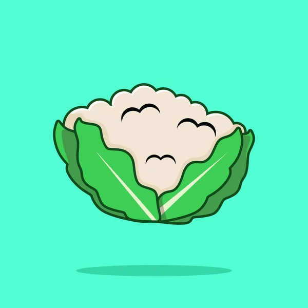 Illustration Icône Vecteur Légumes Brocoli Style Dessin Animé Plat Alimentation — Image vectorielle