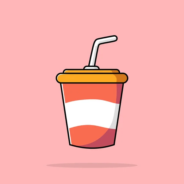 Кубок Картуна Vector Icon Illustration Пийте Beverage Icon Concept Isolated — стоковий вектор