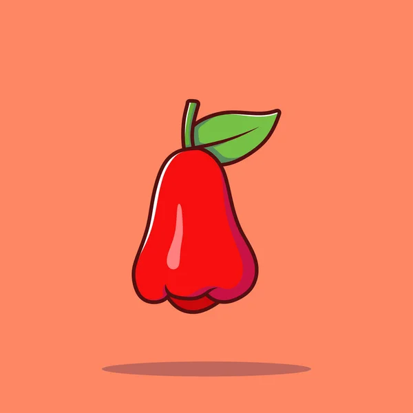 Agua Manzana Fruta Dibujos Animados Vector Icono Ilustración Alimentación Naturaleza — Vector de stock