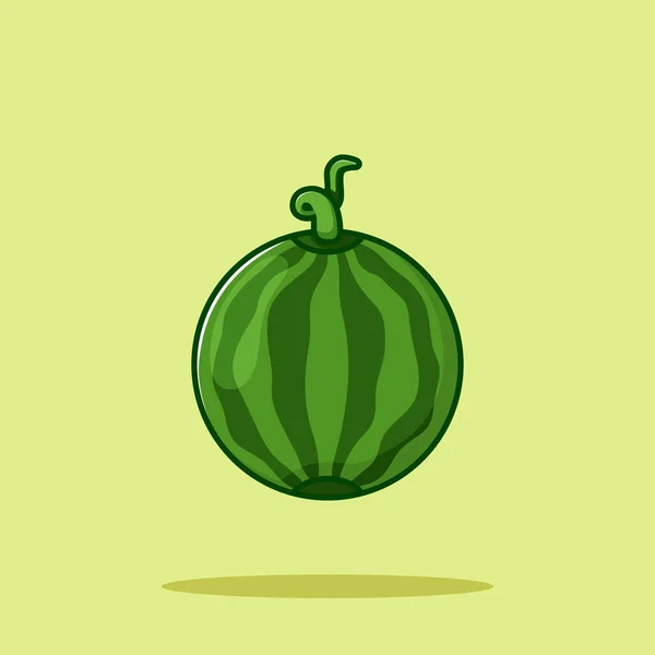Anguria Frutta Cartone Animato Vettoriale Icona Illustrazione Cibo Natura Icona — Vettoriale Stock