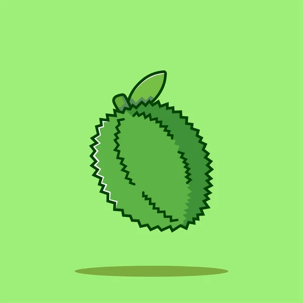Durian Fruit Cartoon Vector Icon Illustration Food Nature Icon Konzept — Stockvektor