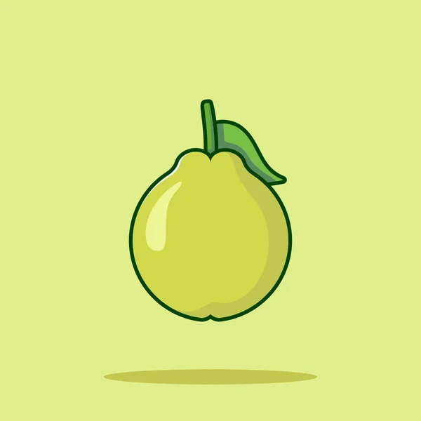 Guava Fruit Cartoon Vector Icon Illustration Food Nature Icon Concept — Stockový vektor