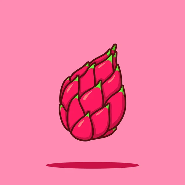Illustration Vectorielle Icône Dessin Animé Fruit Dragon Alimentation Nature Icône — Image vectorielle