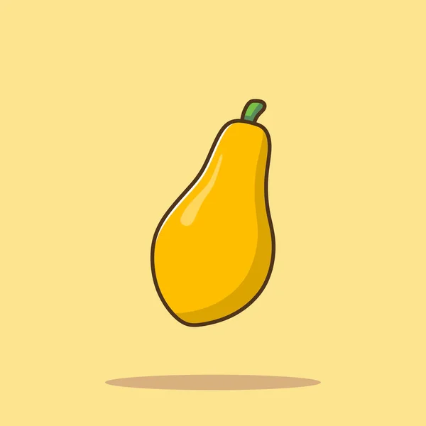Papaya Fruit Cartoon Vector Icon Illustration Food Nature Icon Concept — Stock Vector