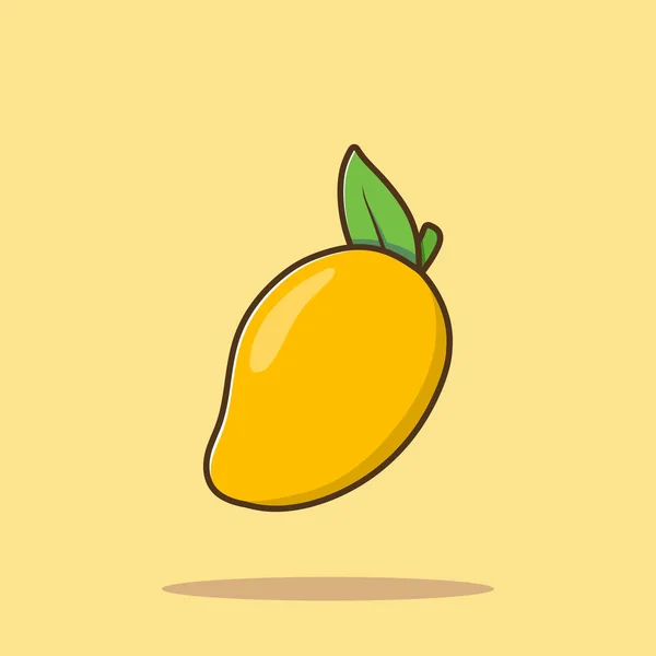 Illustrazione Dell Icona Vettoriale Del Fumetto Frutta Del Mango Cibo — Vettoriale Stock