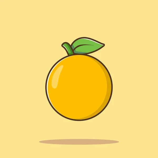 Illustrazione Dell Icona Vettoriale Del Fumetto Frutta Arancione Limone Cibo — Vettoriale Stock