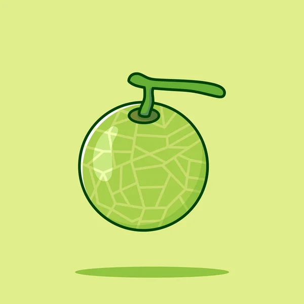 Melon Fruit Cartoon Vector Icon Illustration Food Nature Icon Concept — Stock Vector