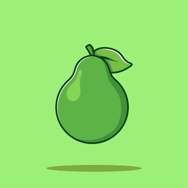 Aguacate Fruta Dibujos Animados Vector Icono Ilustración Alimentación Naturaleza Icono — Vector de stock