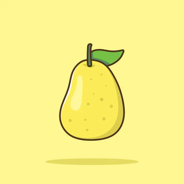 Pears Fruit Karikatür Vektör Simgesi Llüstrasyonu Gıda Doğa Simgesi Zole — Stok Vektör