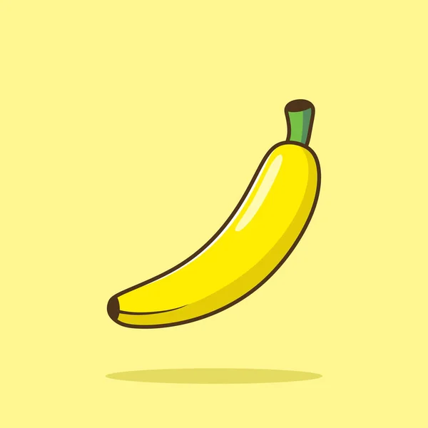 Μπανάνα Φρούτα Γελοιογραφία Εικονογράφηση Διάνυσμα Έννοια Icon Φύσης Τροφίμων Απομονωμένος — Διανυσματικό Αρχείο