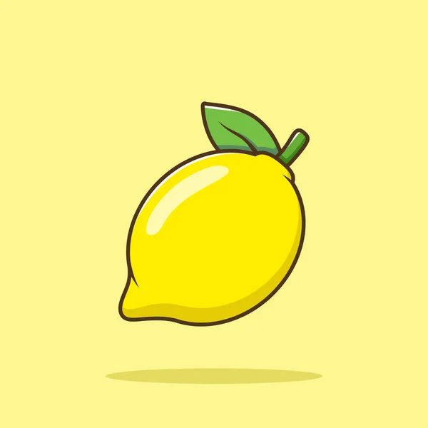 Lemons Fruit Karikatür Vektör Simgesi Llüstrasyonu Gıda Doğa Simgesi Zole — Stok Vektör