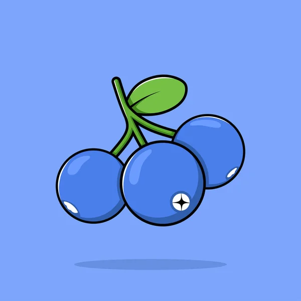 Blueberries Fruit Cartoon Vector Icon Illustration Inglés Alimentación Naturaleza Icono — Vector de stock
