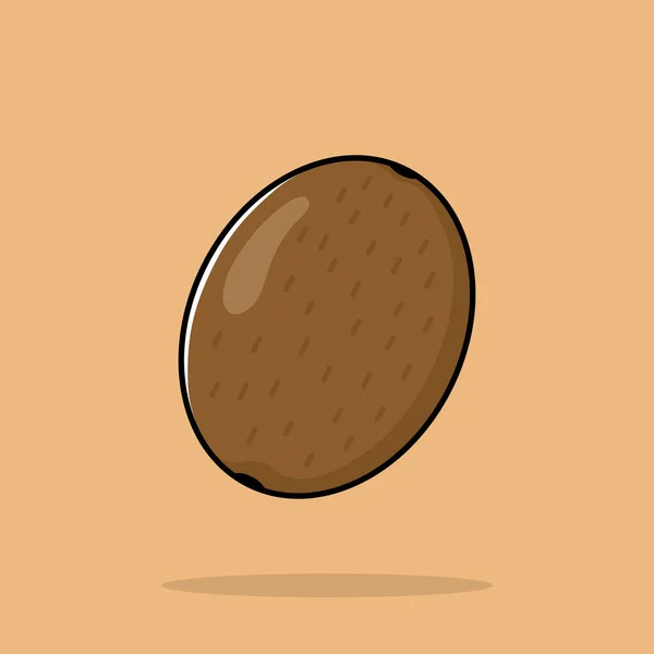Sapodilla Fruit Cartoon Vector Icon Illustration Food Nature Icon Konzept — Stockvektor