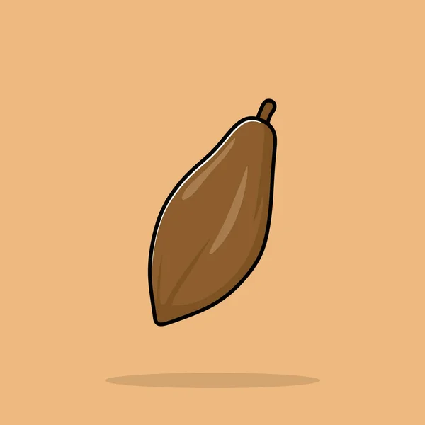 Choklad Frukt Tecknad Vektor Ikon Illustration Mat Natur Ikonkoncept Isolerad — Stock vektor
