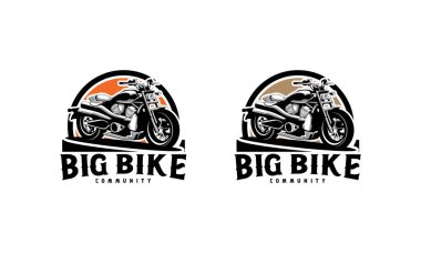 Amerikan Motosiklet Kulübü Logosu Tasarım Vektörü izole edildi. motosiklet logosu tasarım vektörü