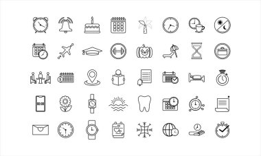 Tarih, Saat ve Yer Simgesi Ayarları, saat, zamanlama, takvim ve pin gibi simgeleri içerir.