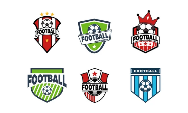 stock vector Set of Various Soccer Football Badge logo designs, Soccer Emblem logo template vector illustration