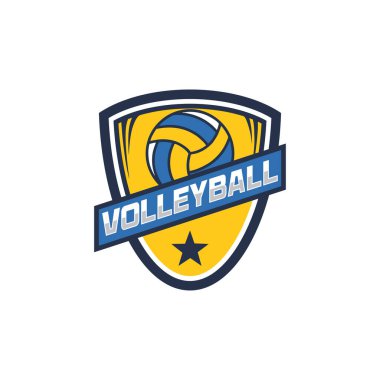 Voleybol takımının amblem logosu tasarım vektörü çizimi