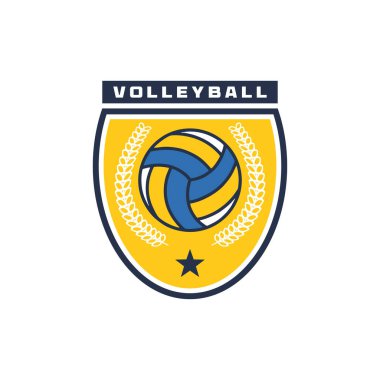 Voleybol takımının amblem logosu tasarım vektörü çizimi