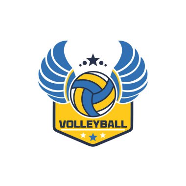 Voleybol takımının amblem logosu tasarım vektörü çizimi